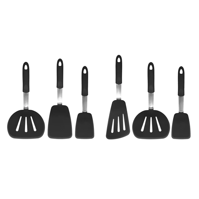 

3-Piece Silicone Turner Spatula Set 600 oF Heat-Resistant Flexible Rubber Silicone Cooking Utensil Set with Stainless Steel