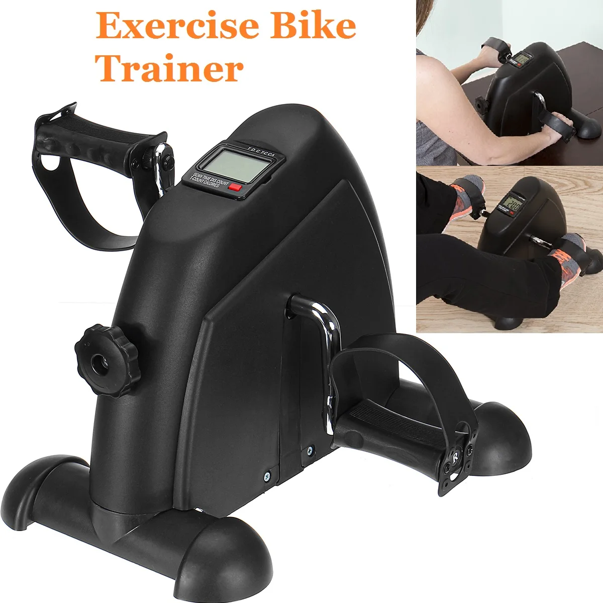 Home Fitness Mini Pedal Exerciser Bike Trainer Leg Arm Cycling Gym LCD  Display 