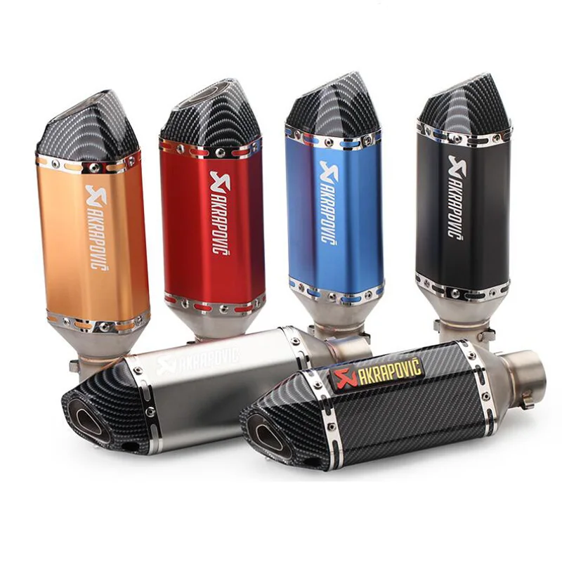 51mm Universal Motorcycle Akrapovic exhaust pipe with DB killer escape moto for most scooter Z800 Z900