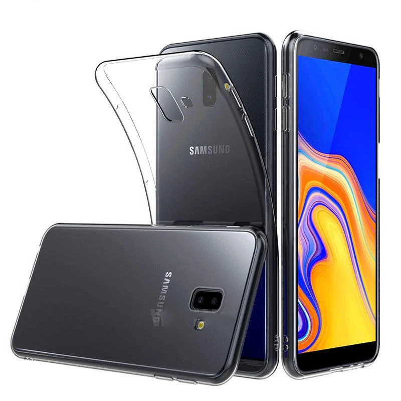 Мягкий чехол из ТПУ для Samsung Galaxy J6 Plus + 2018 прозрачный силиконовый защитный Prime