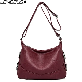 

LONOOLISA Casual Ladies Shoulder Bags Luxury Handbags Women Bags Designer Crossbody Bags For Women 2019 Solid Bolsas de Mujer