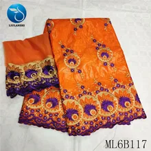 LIULANZHI Африканский базин ткани Новое Поступление Вышивка Базен хлопок кружевной ткани с бисером 5+ 2 ярдов riche getzner ткань ML6B117