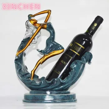 

Pretty dancer wine rack cabinet decoration ornament Red wine Rack Modern Home decor accessories New home gift