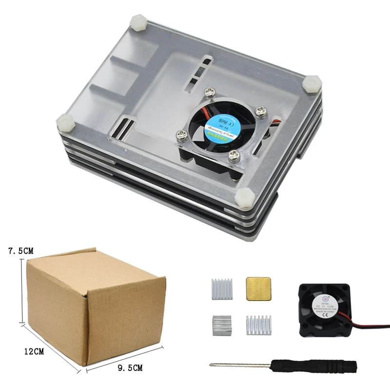 Для Raspberry Pi акриловый корпус с охлаждением вентиляторные радиаторы для Raspberry Pi 4