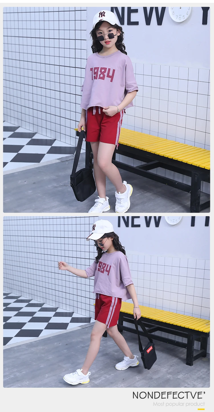Casual Summer T-shirt And Pants Children'S Kids Girls Boutique Clothing Cute Summer Outfits Sets For Kids Teen Girls