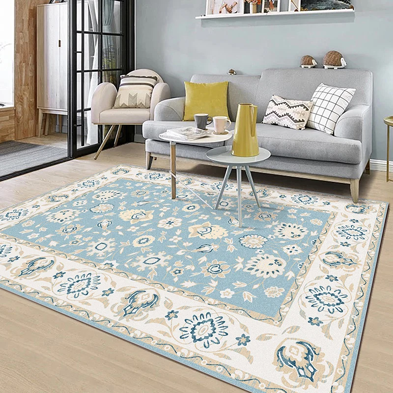 

European Style Living Room Carpets Bedroom Fashion Flower Sofa Tea Table Mat Retro American Parlor Carpet Floor Mat Persian Rug