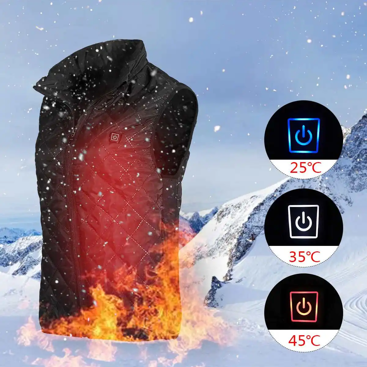 

USB Heating Jacket Winter Thermal Clothing Body Heating Warm Thermostatic Clothes Intelligent Safety Vest Clothing