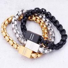 8 мм толстое звено цепи Золото/Черный Нержавеющая сталь литой металл мужские браслеты для мальчиков ювелирные аксессуары браслет подарки для мужчин