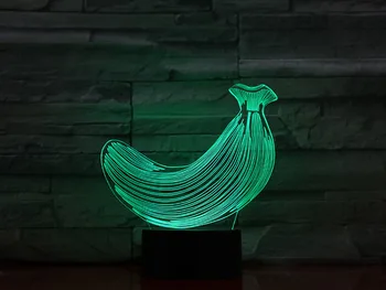 

3D Led Modelling Desk Lamp 7 Color Banana Change Gradient Atmosphere Lighting Cool Boy Bedside Night Light Fixture Decored Toy