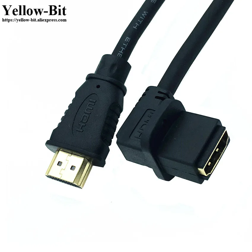 1 5 м HDMI папа мама Панель Крепление 90 градусов левый угол расширение позолоченный