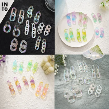 

Into Symphony Colorful Rainbow Chain Earrings Dangle for Women Candy Color Chunky Long Chain Earrings Korean Statement Cunban