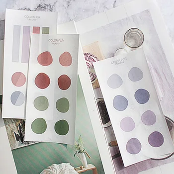 

3Sheets/Set Dots Stickers Student Stationery Sticker Notebook Label Sticker Paper Adhesive Sticker For Kids DIY Scrapbook Decor