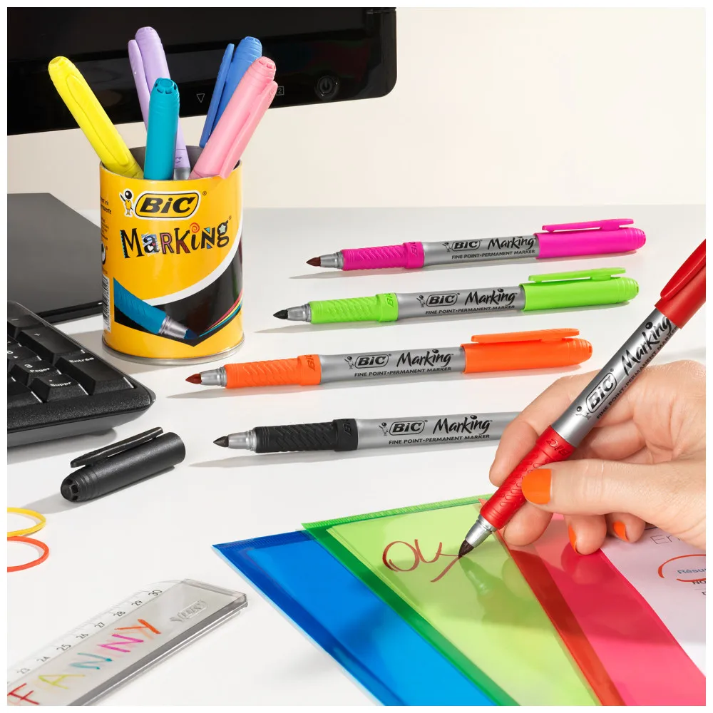 Креативные перманентные маркеры BIC Marking Сет х10(набор из 10 цветов