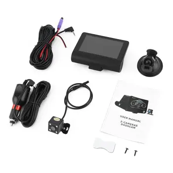 

2 in 1 Car DVR with Radar Detector Automobile Wide Angle Night Recorder 4 Inch LCD Dash Cam with Dual Camera Lenses