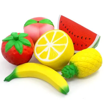 

6pcs Simulation Fruit Set Foam Decompression Vent Toy Banana Squishy Antistress Toy KIDS Slow Rebound Decompression Toys W1217