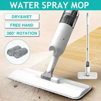 

Reusable Microfiber Pads Lazy Mop Water Spray Mop Broom Set Wooden Floor Flat Mops Home Cleaning Tool Household Rotatable Mop