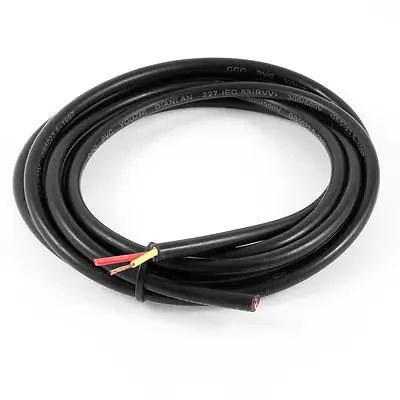 

17/2 AWG Wire Copper Cores PVC Coated Sleeve RVV Wire Cord Black 9.8FT 3meter