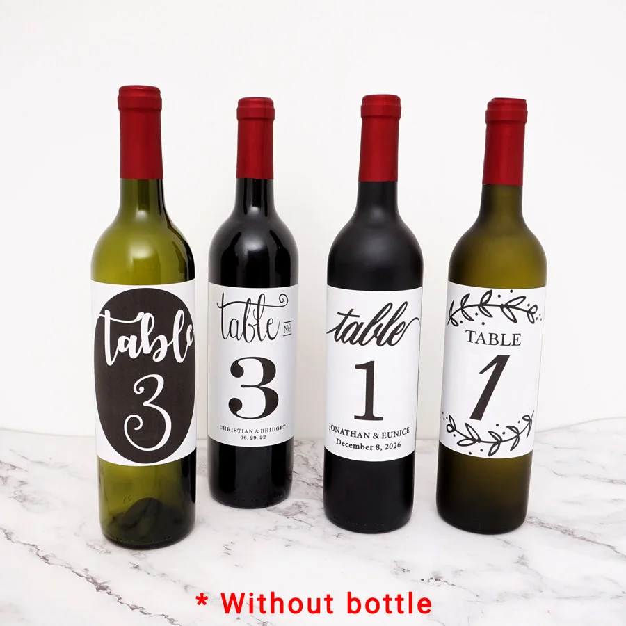  20pcs Custom Name and date Wine Bottle Labels Wedding Party Decor Personalized Birthday Anniversary