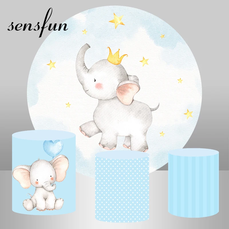 

Круглые фоны для студийной фотосъемки новорожденных с изображением слона