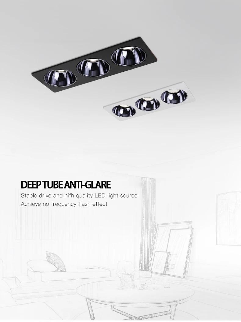 SceneryLuLiving room lamp bedroom lamp 3 head embedded installation simple and generous style LED spotlight hole concealed aisle 1200x600 led panel