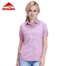 ROYALWAY женская рубашка для отдыха на открытом воздухе, походная рубашка, рубашка для рыбалки, дышащая быстросохнущая многофункциональная рубашка с короткими рукавами RIL7102BS