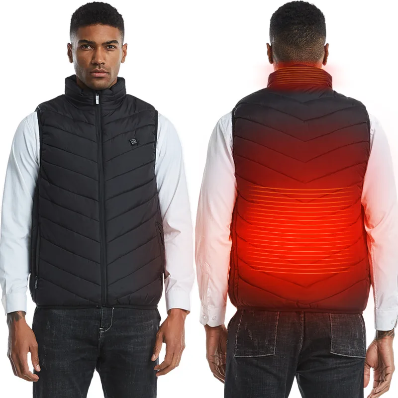  2019 New Men Women Electric Heated Vest Heating Waistcoat USB Thermal Warm Cloth Feather Hot Sale C