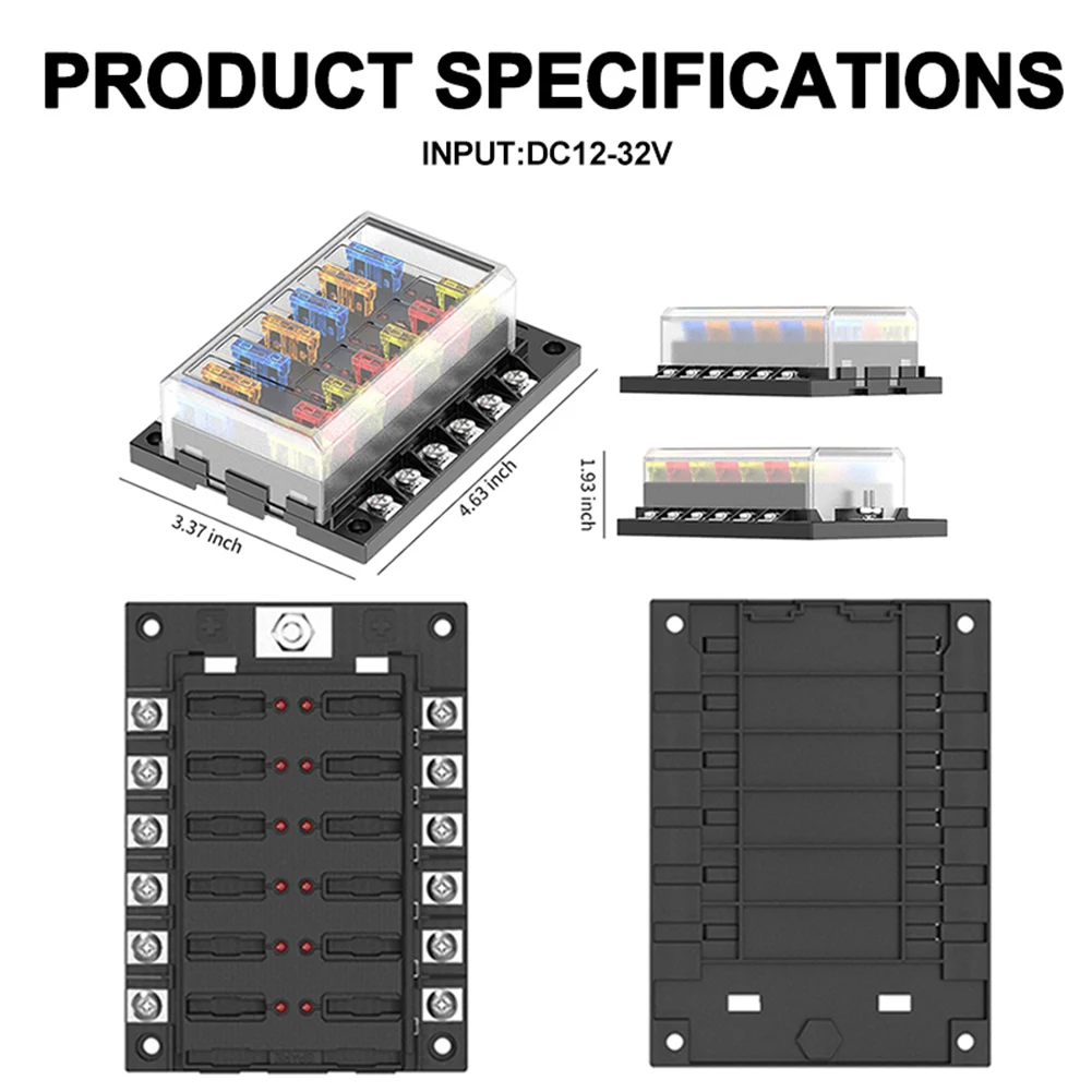 12V 32V 12 Way F use Box Dual Use Cover Blade блок держатель с 16 s 14 термоусадочные трубки проволочные