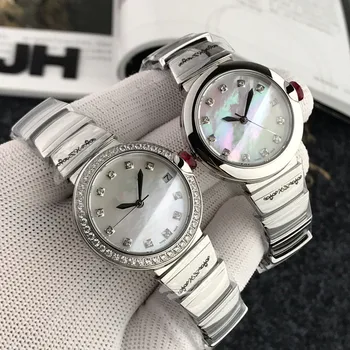 

33mm Top quality White Dial Automatiic Watch Snake famous brand stainless steel sapphire waistwatch for women