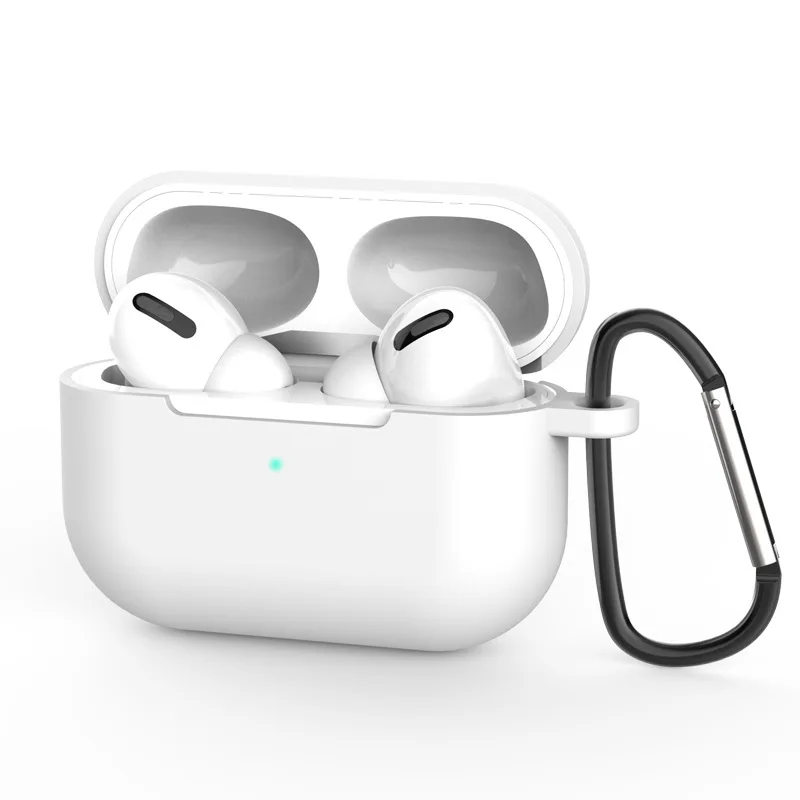 Airpods Pro Чехол для наушников Apple силиконовый защитный чехол с брелком Apple беспроводные наушники Airpods Pro 3 Чехол - Цвет: White