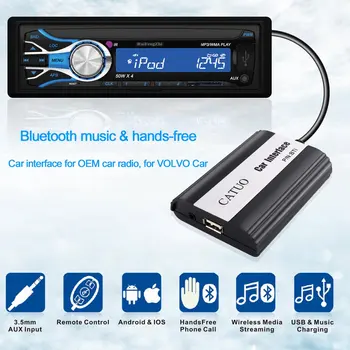 

CATUO 3.5mm AUX Input CD Sound Quality Wireless Media Streamimg Bluetooth Music & Hands-free Car Interface For VOLVO Car