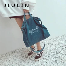 Женская Вельветовая Парусиновая Сумка-тоут, Женская Повседневная сумка на плечо, сумка для покупок, ручная сумка для женщин, сумка-мессенджер, корейская модная сумка