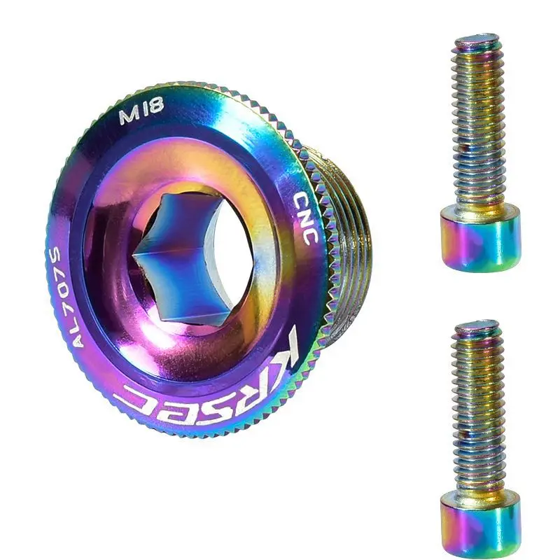 KRSEC крышка шатуна винтовая крышка M15/M18/M20 MTB шатун для велосипеда алюминиевая крышка BMX дорожный велосипедный фитинг красочные велосипедные запчасти