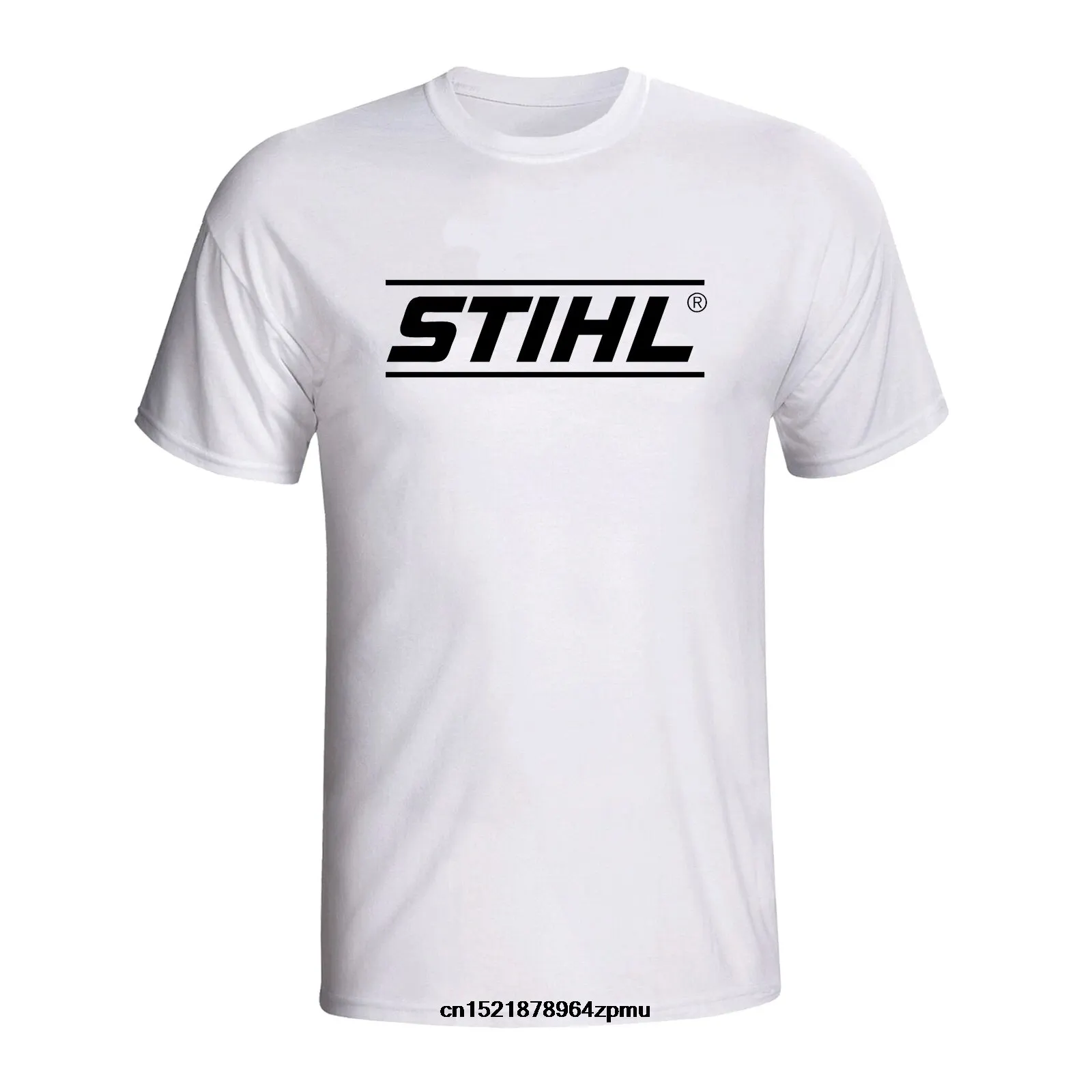 Мужская футболка s Stihl с черным логотипом Повседневная приталенная