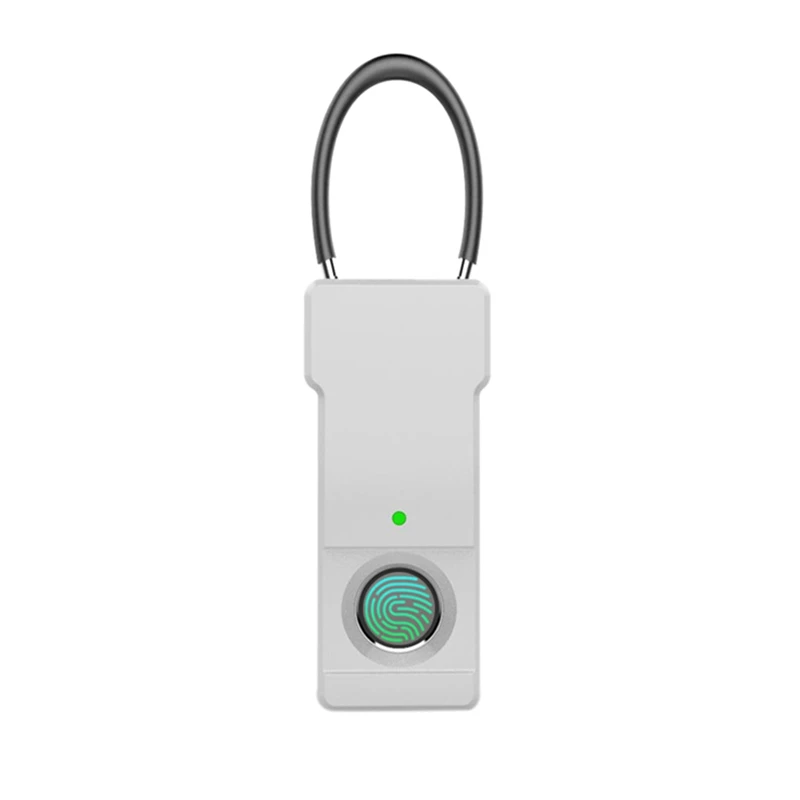 Электрический замок распознавания отпечатков пальцев, умный замок, с водонепроницаемой и 0,3 s быстрой разблокировки, для двери/багажа/рюкзака/багажника - Цвет: White