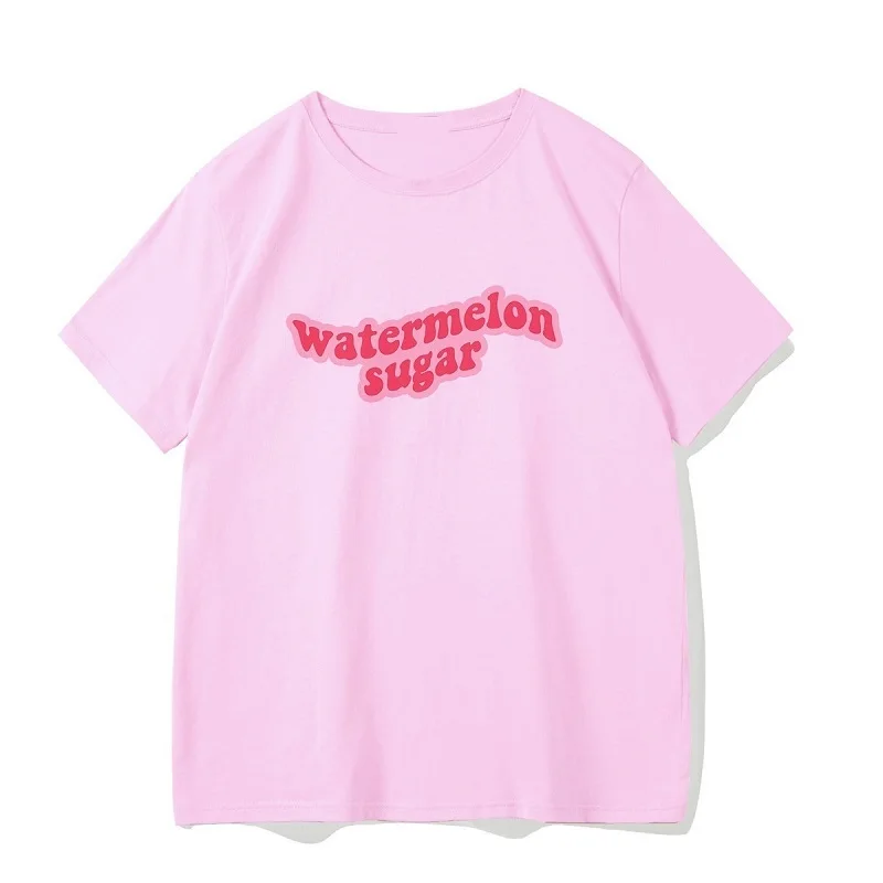 

Watermelon Sugar Print Top Punk Casual Harajuku Short Sleeve Vintage Tops Tees Funny Female Loose Fashion Cute T-Shirt