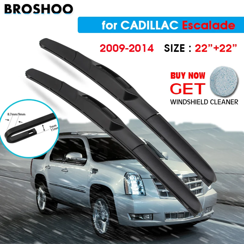 

Car Wiper Blade For Cadillac Escalade 22"+22" 2009-2014 Auto Windscreen Windshield Wipers Window Wash Fit U Hook Arms