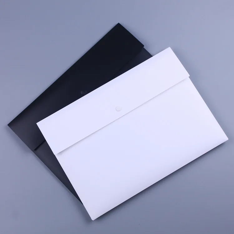 

Manufacturers Wholesale Customizable-A4 Transparent Dull Polish Thick Plastic File Bag Stud Business Simple Printed Logo