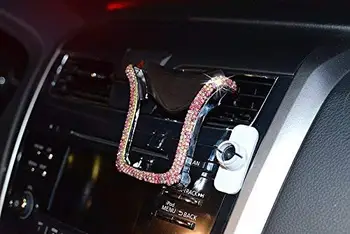 

Universal Car Phone Holder Bling Rhinestone Crystal Phone Bracket for Car Air Vent Mount Clip, Stylish Sparkling Shiny