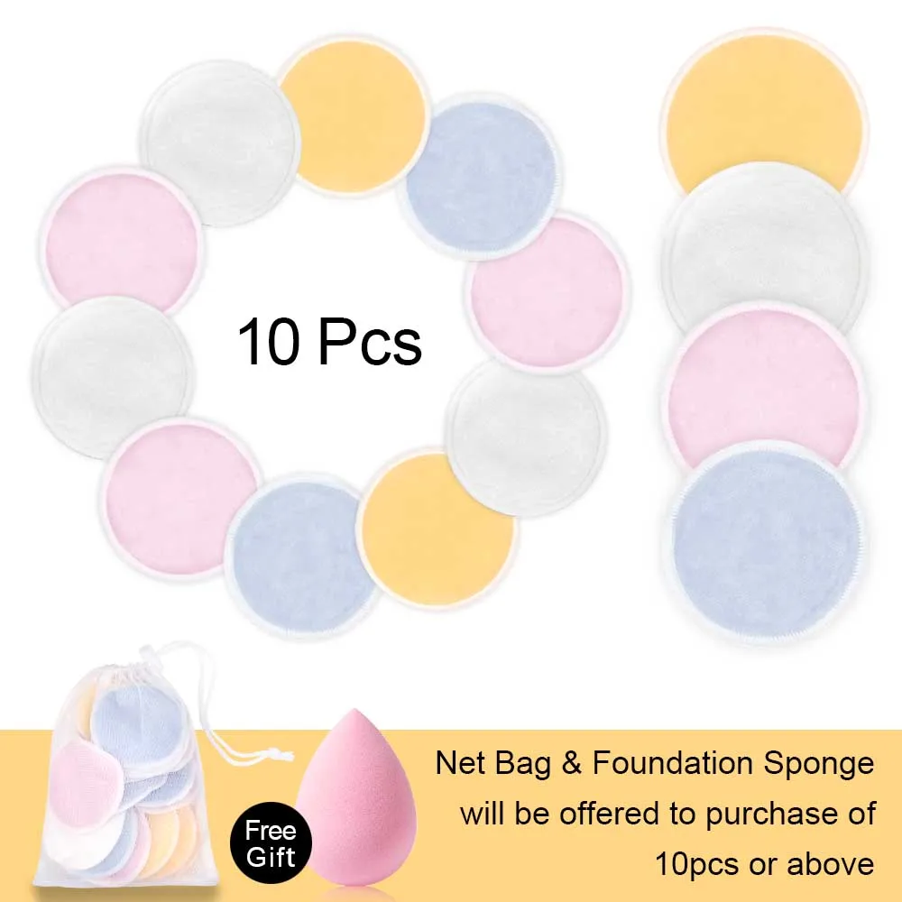 

Washable Make Up Pads Remover Reusable Cleansing Cotton Makeup Wipes Three Layers Soft Bamboo With Mesh Laundry Bag Makeup Tool