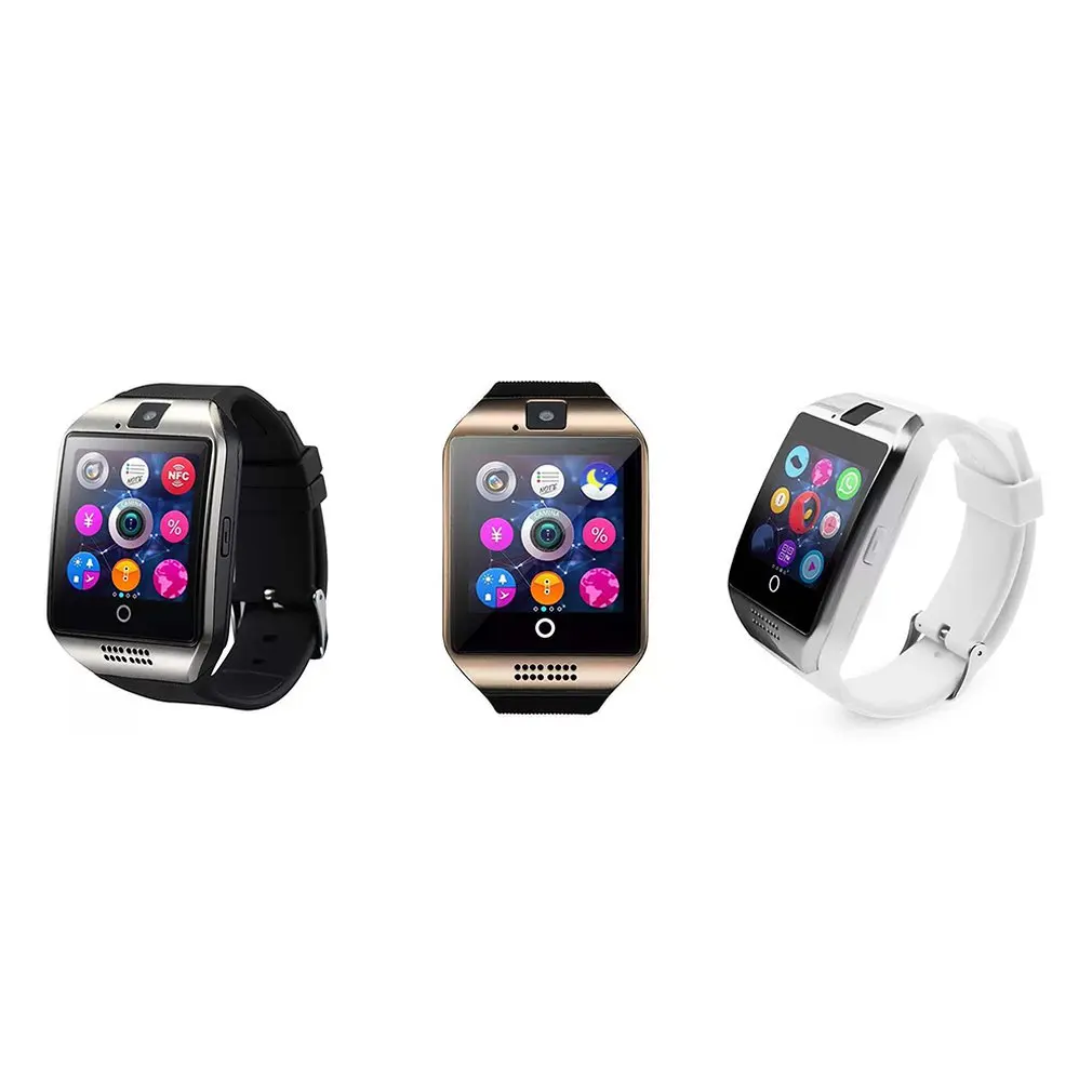 Bluetooth Смарт часы Q18 с камерой Facebook Whatsapp Twitter Синхронизация SMS Smartwatch поддержка sim