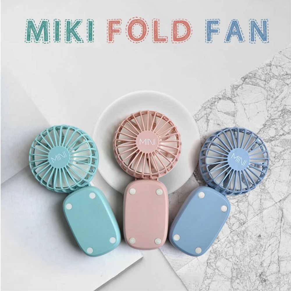

Mini Travel Outdoor Charge Fans Cute Usb Desktop Handheld Fan Cartoon Electric Fan Foldable Quiet Adjustable Cooling