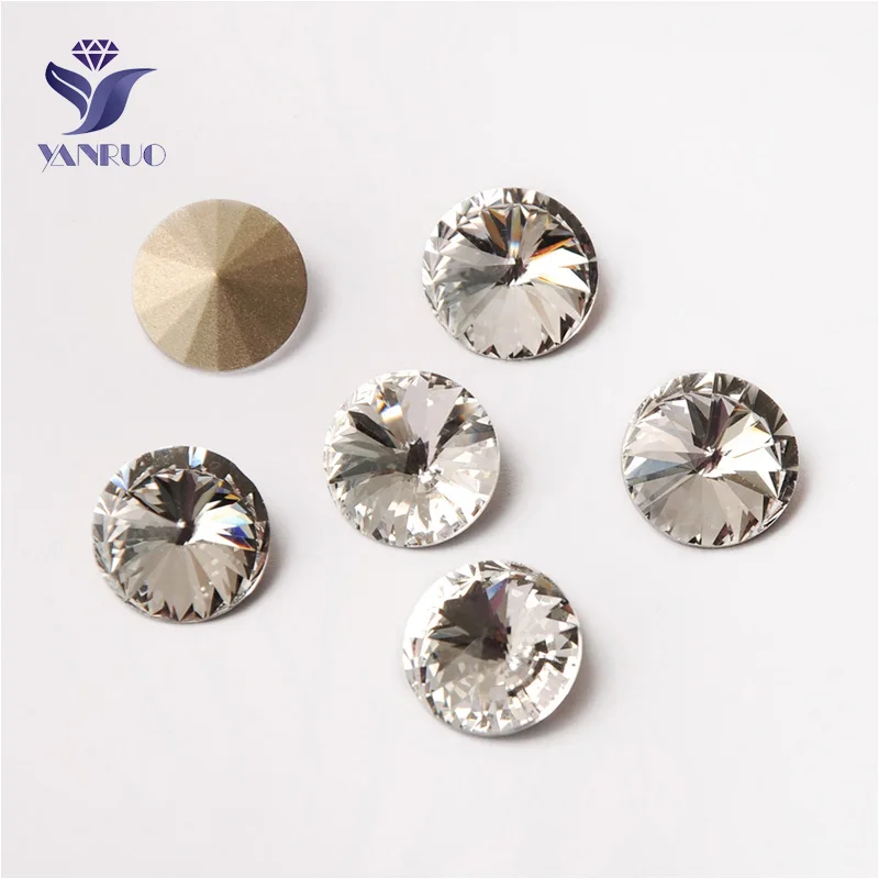Yanruo 1122 все размеры кристально чистые модные Rivoli Камни и кристаллы Strass Точка назад пришитые Стразы для шитья поделок своими руками - Цвет: Without Claw