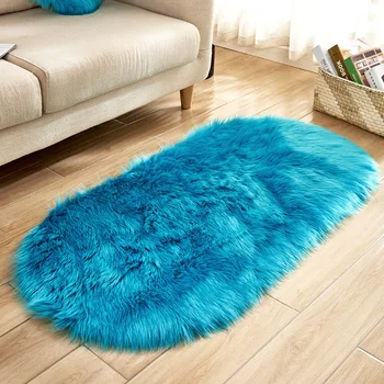 

Oval Area Rug Home Decorations Carpet Living Room Soft Fluffy Plush Floor Mat Sofa Chair Foot Mat Washable Shaggy Anti-slip Rugs