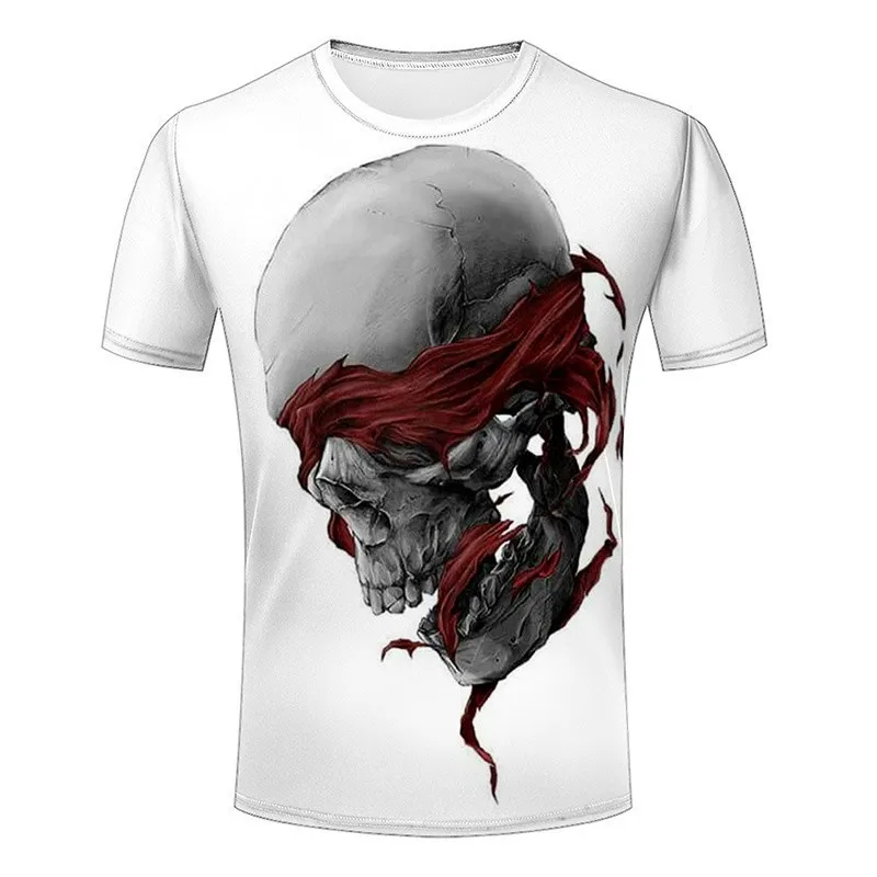 Punk Chic 2020 Men Skull off White T-shirt Hip Hop Rock N Roll Hipster Custom Heavy Metal T Shirt Mens clothes oversize | Мужская одежда