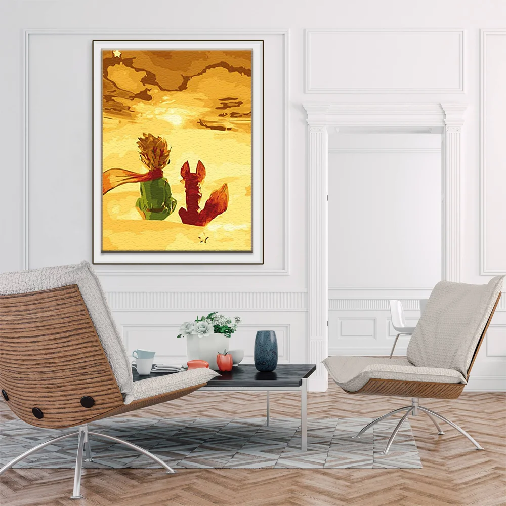 

The Little Prince And The Fox DIY Paintings By Numbers Acrylic Paint For Drawing Decorative Canvas Painting Unique New Year Gift