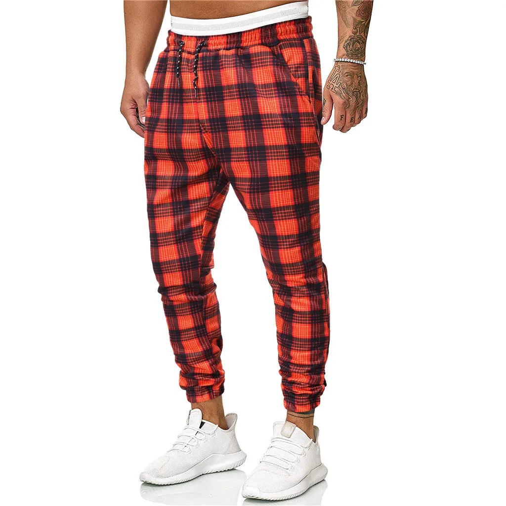 Pantalones hombre, уличная одежда, брюки-карго, мужские Длинные повседневные спортивные штаны, облегающие клетчатые брюки, штаны для бега, джоггеры, спортивные штаны