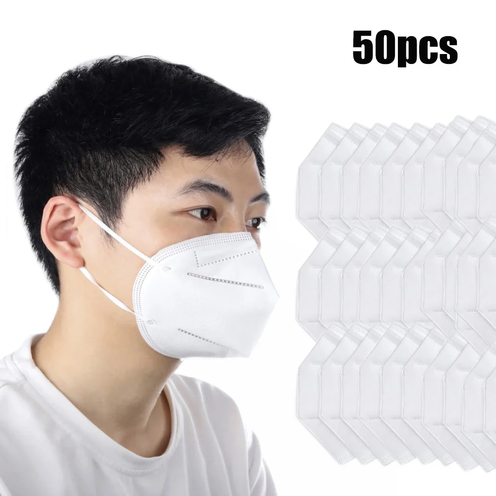 

Newly 50Pcs Anti Flu Dustproof Face Mask Adjustable Strip Anti-Bacteria Outdoor Anti-Pollution Mouth Masks VA88