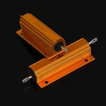 

2PC 4Ohm 100W Load Resistor Watt Shell Power Aluminum Housed Case Wirewound Resistor New For LED bulb Reverse Light 20Mar11