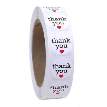 

1Inch Thank You Sticker Online Business Labels with Red Heart for Thank You Cards Christmas Decorations Envelope Jewelry boxes