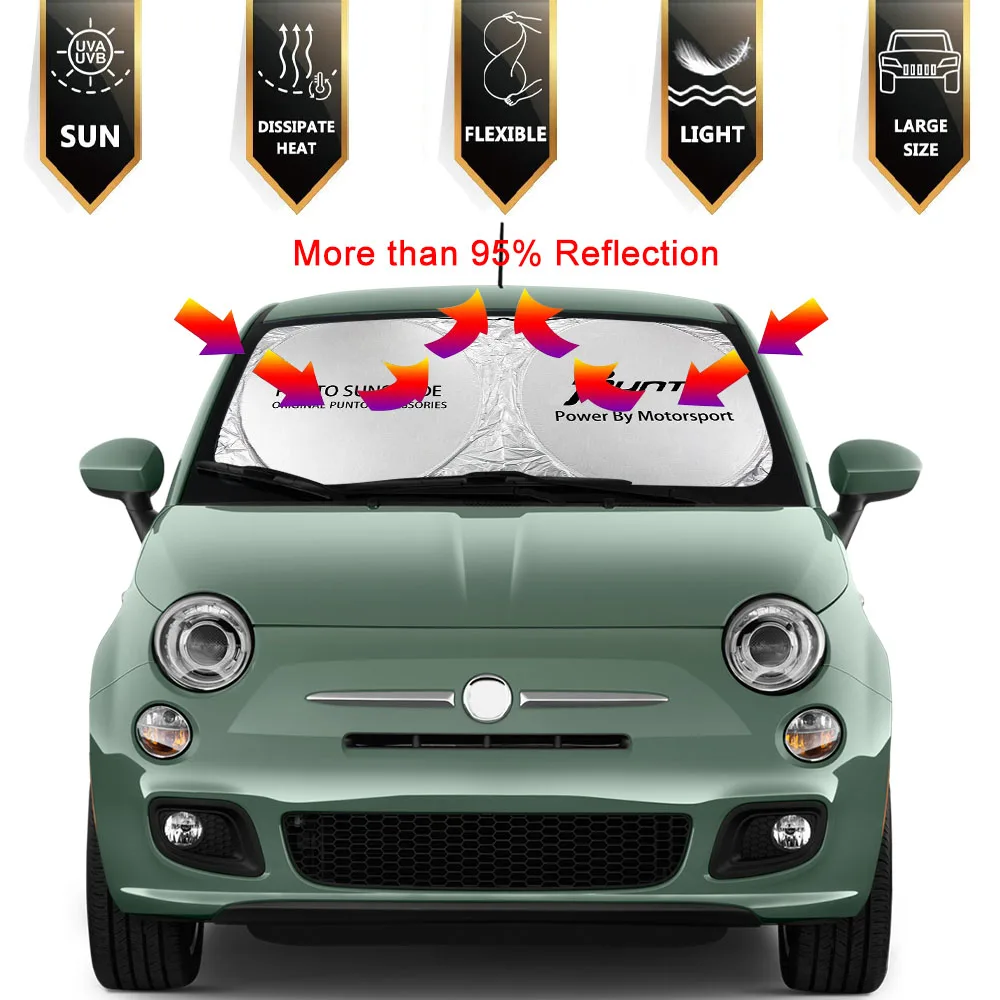 Auto Windschutzscheibe Sonnenschutz Abdeckung Für Fiat 500 Panda Punto  Bravo Tipo Abarth Freemont Seicento Auto Zubehör Anti UV Reflektor -  AliExpress